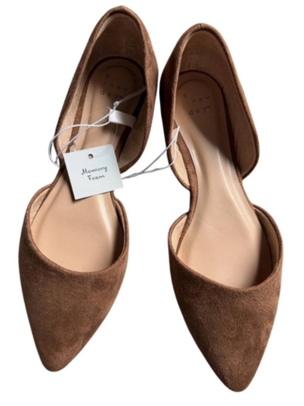 A New Day Women’s Julie Ballet Flats Memory Foam Insole Cognac Brown Suede Sz 9 - Picture 2 of 2